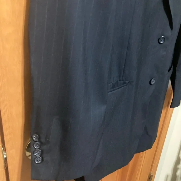 Brooks Brothers Blazer Mens 48L Navy Blue pinstripe - Picture 3 of 8
